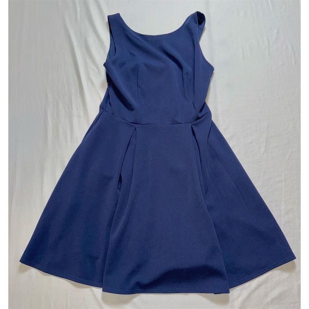 B Darlin Women's Sleeveless Pleated A-Line Dress Navy 6 Formal wedding guest EUC
